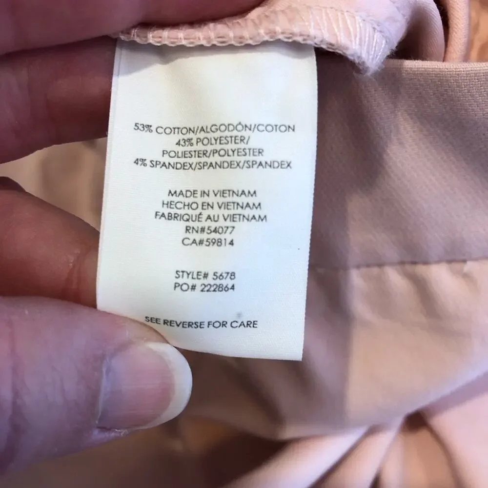 Cabi Grace light pink trouser ankle pants size 8 #5678